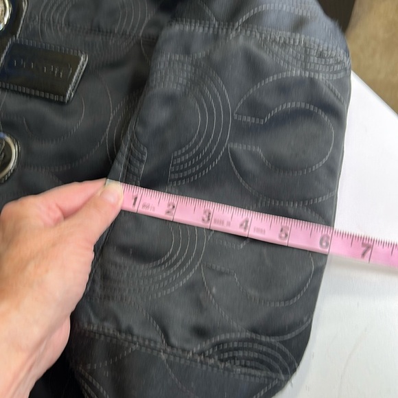 COACH LEATHERWEAR BLACK NYLON WITH SILVER ACCENTS TOTE HANDBAG - Picture 15 of 16